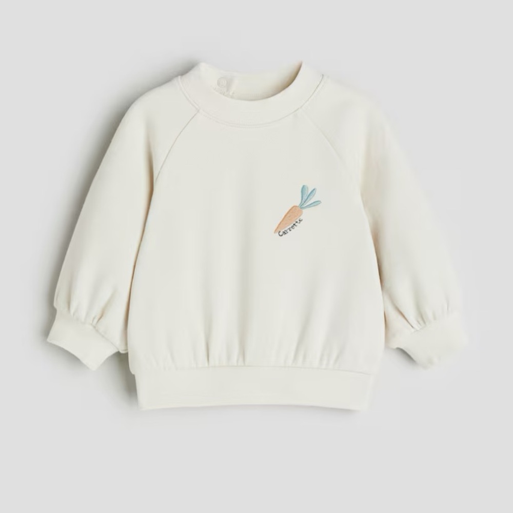 Embroidered Carrot Motif Sweatshirt